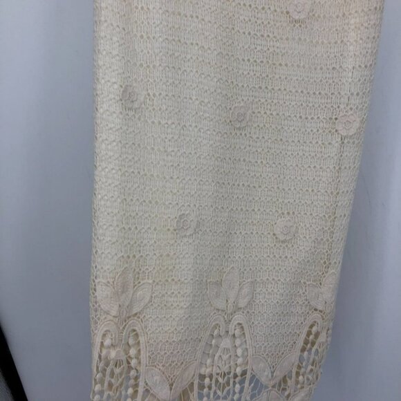 Maje Paris Creme Ecru Rye crochet sleeveless  mini dress lace hem racerback 3 - Picture 12 of 16